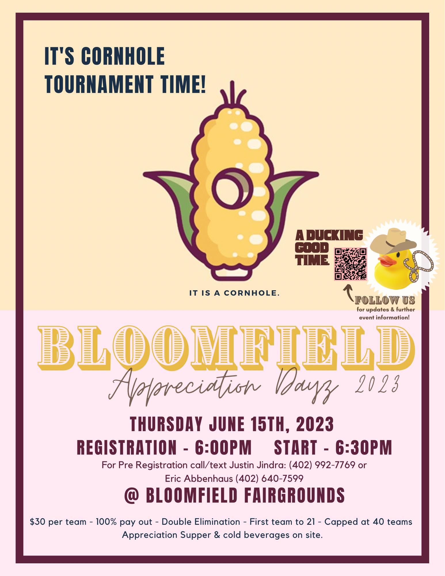 Bloomfield Appreciation Dayz Cornhole Tournament – Nebraska Bags