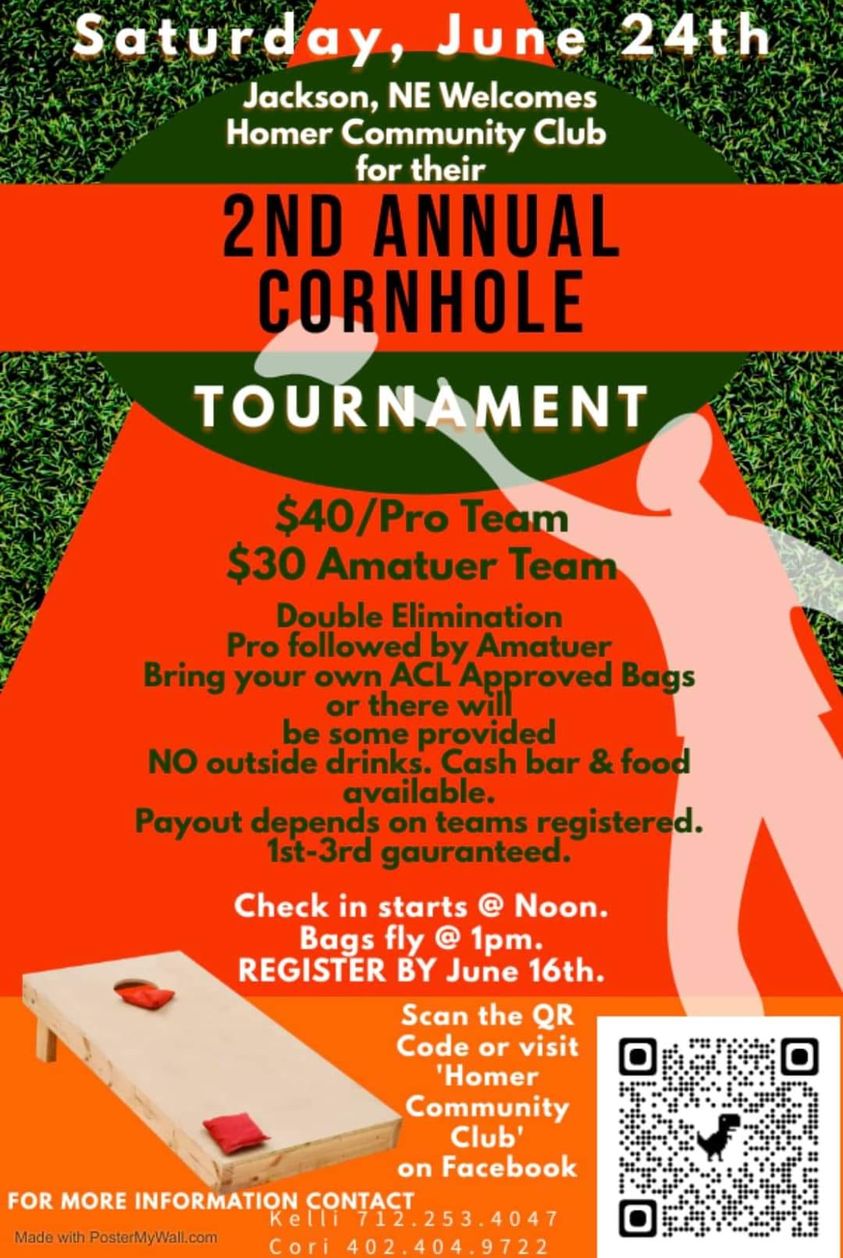 Homer 2nd Annual Cornhole Tournament (Jackson, NE)